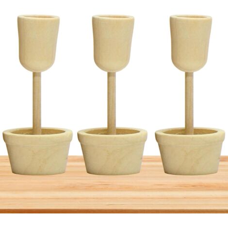 Pots de fleurs en bois brut, petits pots de table, pots décoratifs en bois lisse à l'aspect vieilli, parfaits pour les ateliers d'arts plastiques et les particuliers - Style B