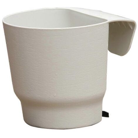 Pots de Fleurs en Plastique pour Plantes, Jardinière Semi-Circulaire Murale, Décoration Blanche Petite Taille