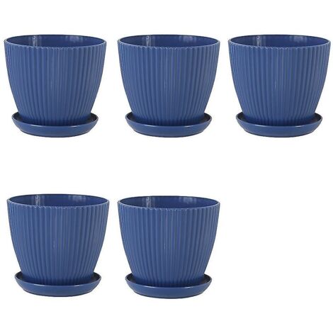 Pots de fleurs en plastique pour plantes, lot de 5 pots de 15 cm avec trous de drainage et soucoupes, pour usage personnel.