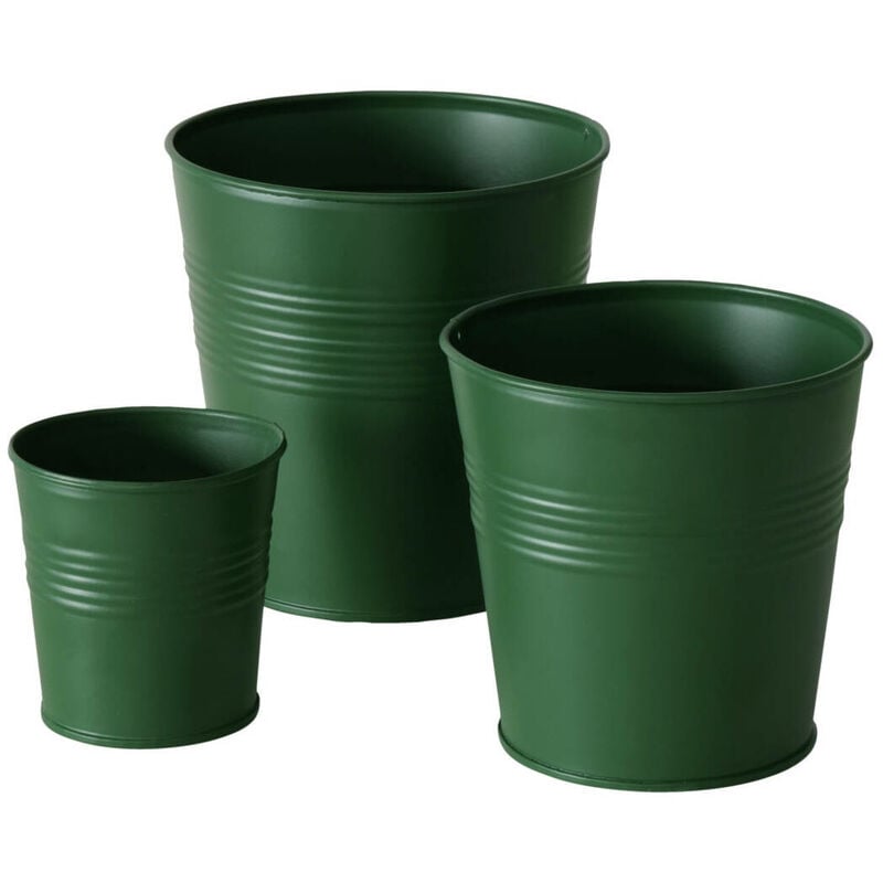 Boltze Gruppe - Pots de fleurs lingo, galvanisés, pour usage extérieur, ensemble de 3