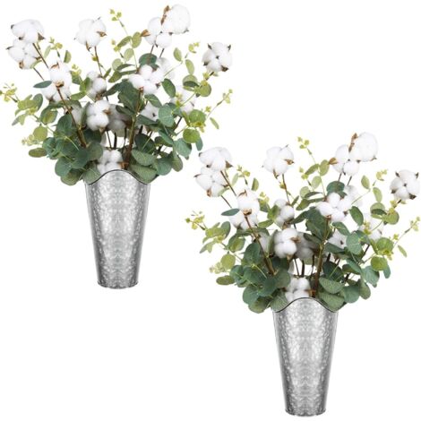 Pots de fleurs muraux galvanisés 2Ensemble de pièces - Convient pour la décoration murale d'une maison de style campagnard/fermier