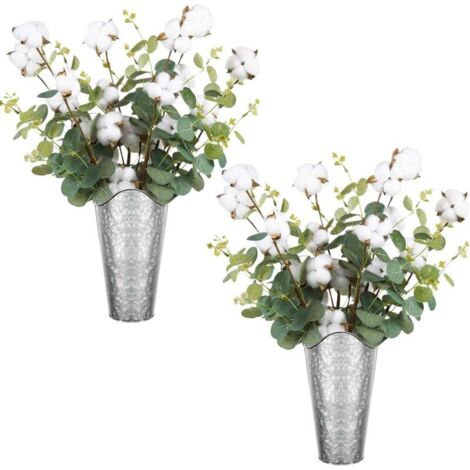 Pots de fleurs muraux galvanisés 2Ensemble de pièces - Convient pour la décoration murale d'une maison de style campagnard/fermier
