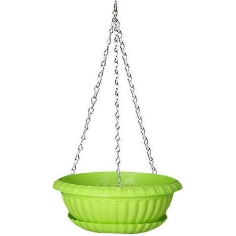 Pots de fleurs suspendus avec égouttoir et chaîne, panier de fleurs suspendu en plastique, amovible, pour intérieur et extérieur