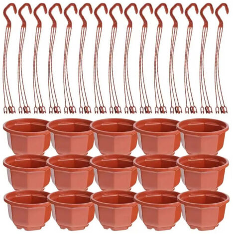 Pots de fleurs suspendus octogonaux 15 units 95