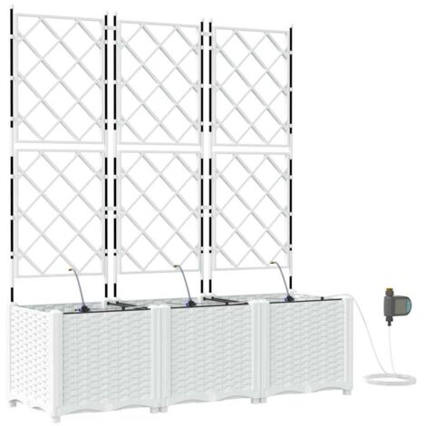 Pots de jardin，Jardinière Blanc 120 x 40 x 142 cm Acier CFW68331