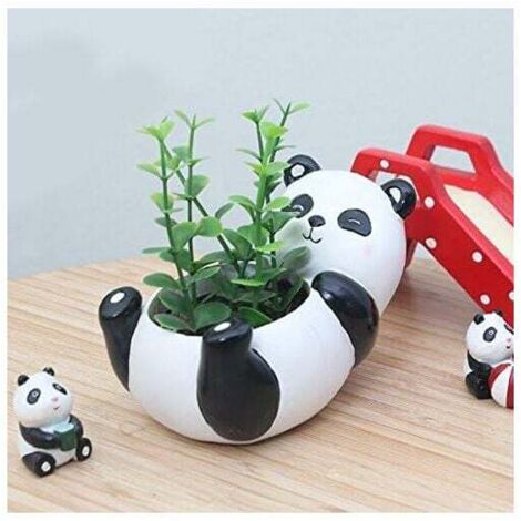 Pots de Plantes, Animal Mignon en Forme de Dessin animé succulentes Vase Pots de Fleurs, récipient, décoration Pots de jardinière, Bureau Mini Ornement (Panda)-Fei Yu