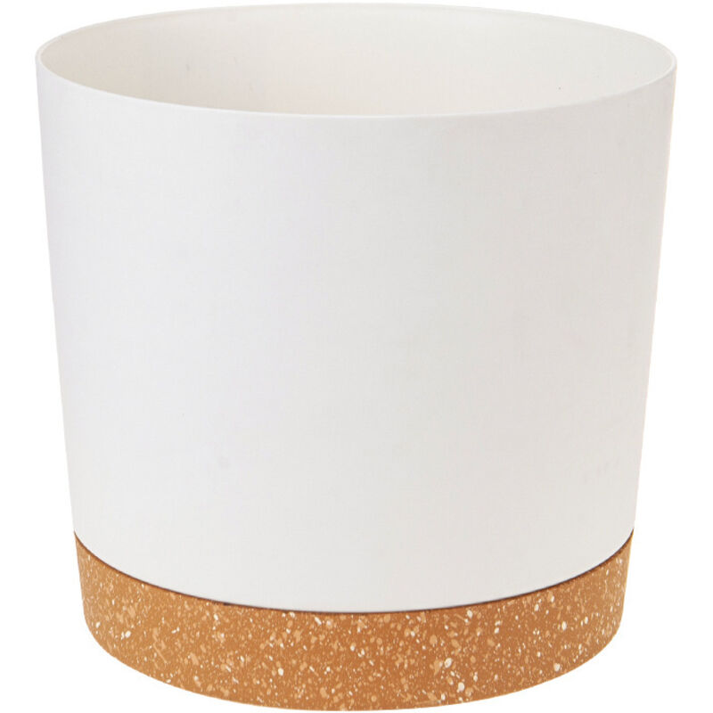 Pots de Plantes, Pots pour Plantes d'intérieur avec Trous de Drainage et Base Amovible,Soucoupe décorative Moderne pour jardinières d'extérieur ,Blanc