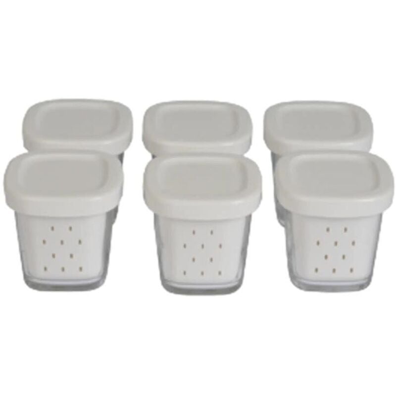 SEB - Coffret de 6 pots avec égoutoir, couvercle rouge pour Yaourtière XF100501