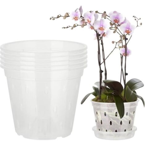 Pots pour Orchidées - Non spécifié - 5PCS - Transparent - Trous de Drainage - ABS