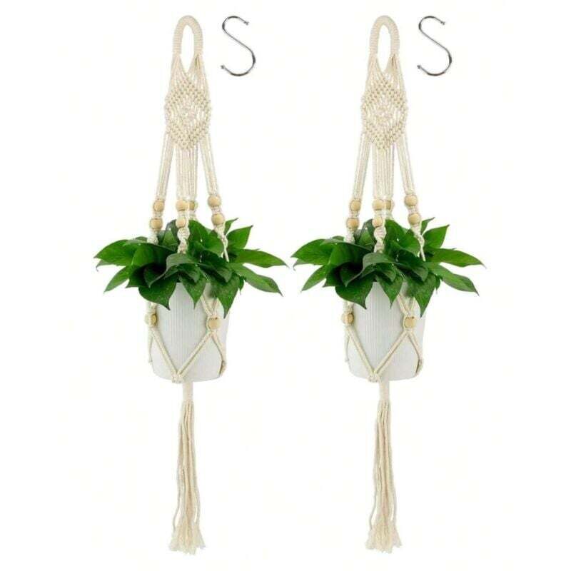 Pots suspendus pour plantes d'intérieur, 2 pièces, support pour plantes en macramé, adapté aux jardins et balcons extérieurs