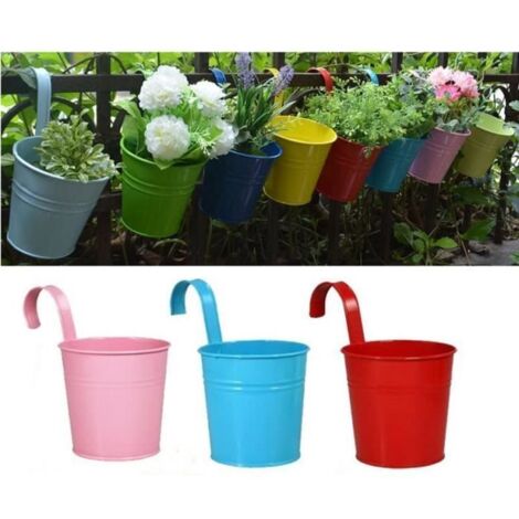 Pots suspendus - Sans marque - Métal - Lot de 3 - Couleurs assorties - 10x8x15,5 cm