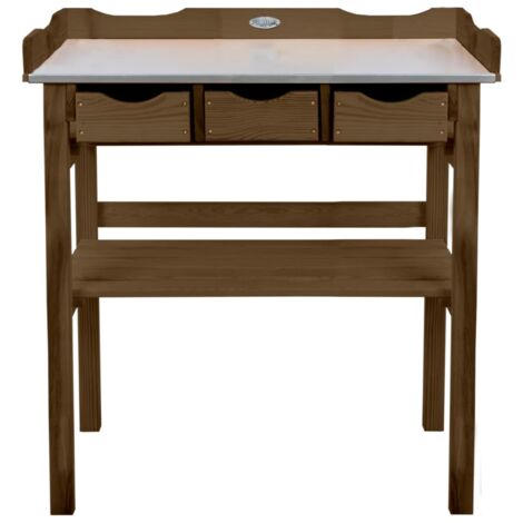 Potting Table with Drawers Brown Esschert Design