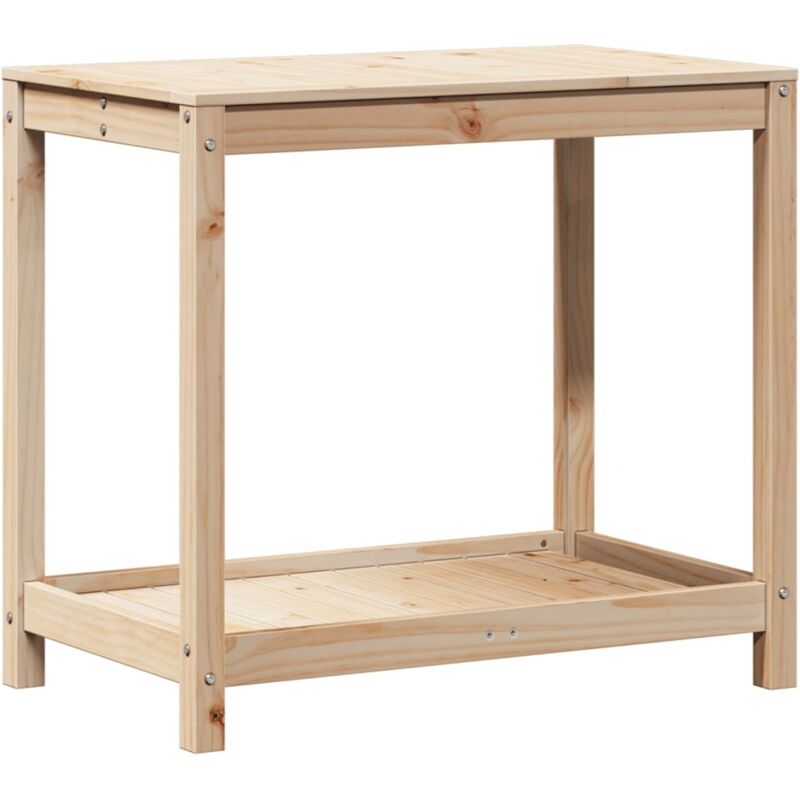 Potting Table With Shelf 82.5x50x75 Cm Solid Wood Pine Vidaxl