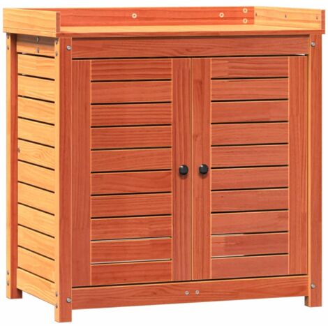 Potting Table with Shelves Brown 82.5x50x86.5 cm Solid Wood Pine vidaXL