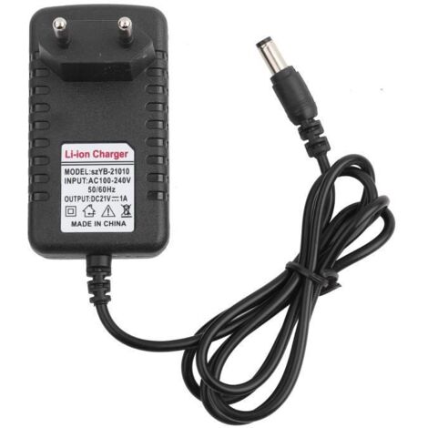 POU Chargeur de batterie au lithium adaptatif - Prise UE Adaptateur de chargeur Li-ion à noyau de cuivre épais 21V / 1A 117167