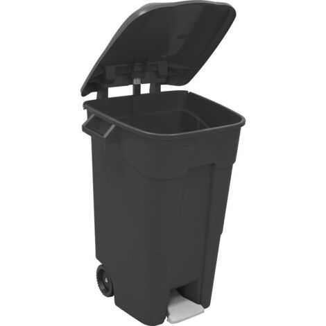 POUBELLE 120L NOIRE AVEC PÉDALE - TAYG - 15977