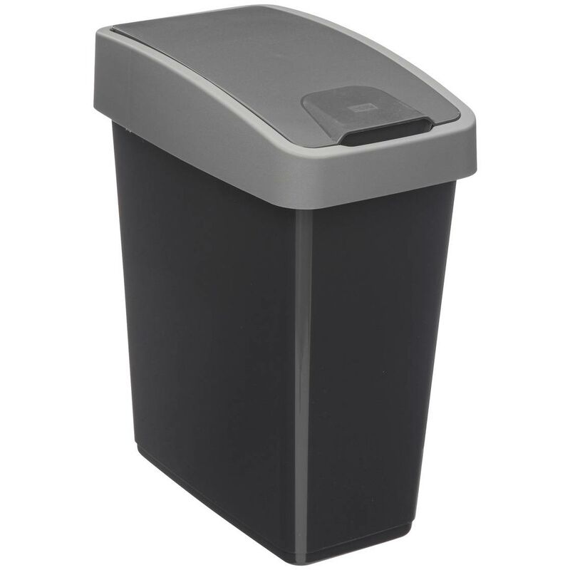 5five Simply Smart - Poubelle 2 ouvertures plastique 45l gris - 5five