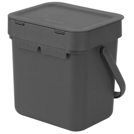 poubelle 3 l grey - sort & go - brabantia