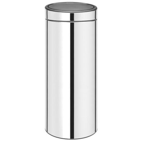 poubelle 30 l brillant steel - touch bin - brabantia