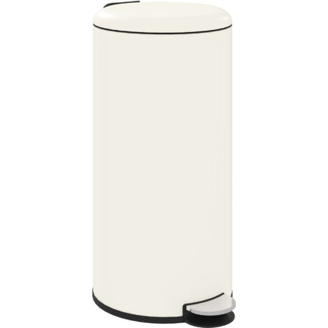 Poubelle 30L avec couvercle et pédale, poubelle à pédale pour salle de bain, conteneur à déchets avec seau intérieur, pour salon, bureau, métal, 36 x 30 x 63,5 cm