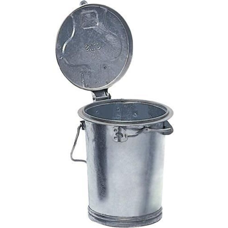 FP Poubelle en t&ocirc;le d&acute;acier RENNER, avec arceau de fermeture, 35 litres