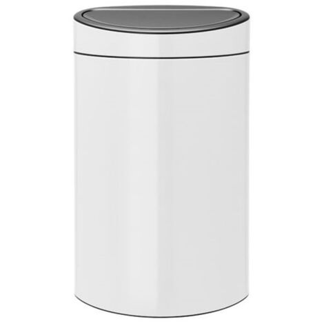 poubelle 40 l blanche - touch bin - brabantia