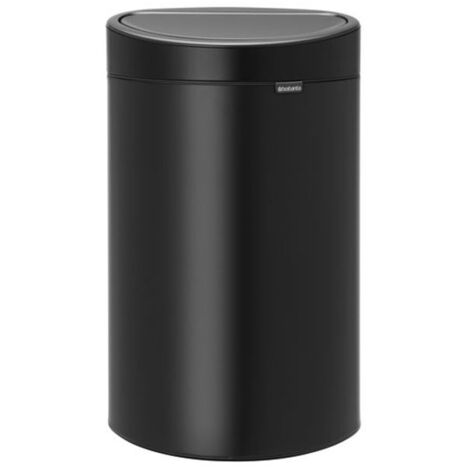 poubelle 40 l matt black - touch bin - brabantia