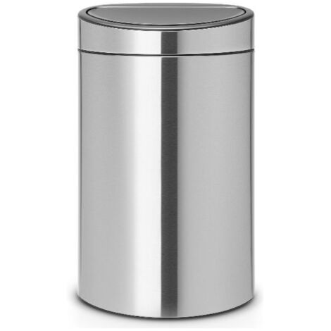 poubelle 40 l matt steel - touch bin - brabantia