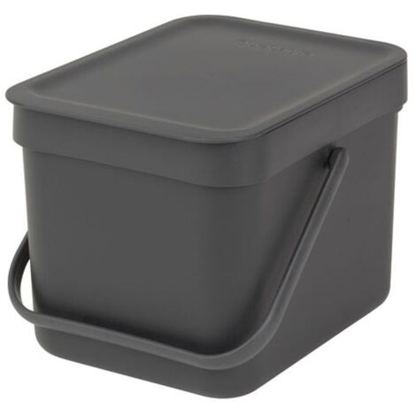poubelle 6 l grey - sort & go - brabantia
