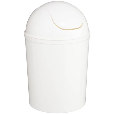 Poubelle à Pédale Blanche De 3 Litres - Design Imprimé, En Métal, Facile à Nettoyer - Parfaite Pour Bureau Ou Salle De Bain - 3