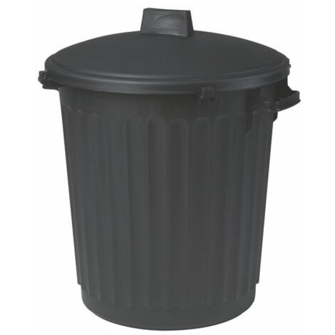 Poubelle avec couvercle 80L noire