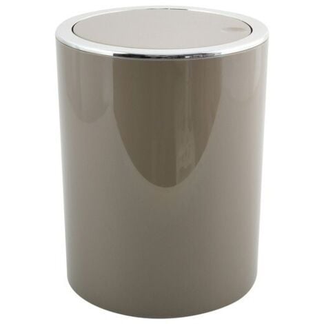 Poubelle De Salle De Bain En Métal Taupe 3 L
