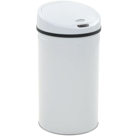 Poubelle à capteur 42 L Blanc