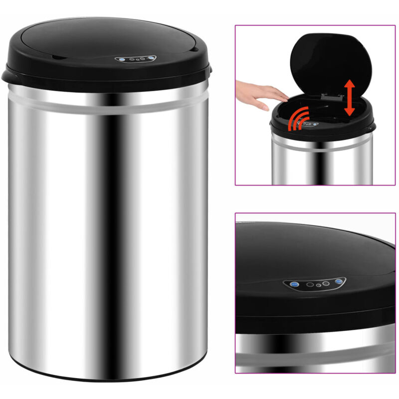 Poubelle à capteur automatique 30 l Acier inoxydable