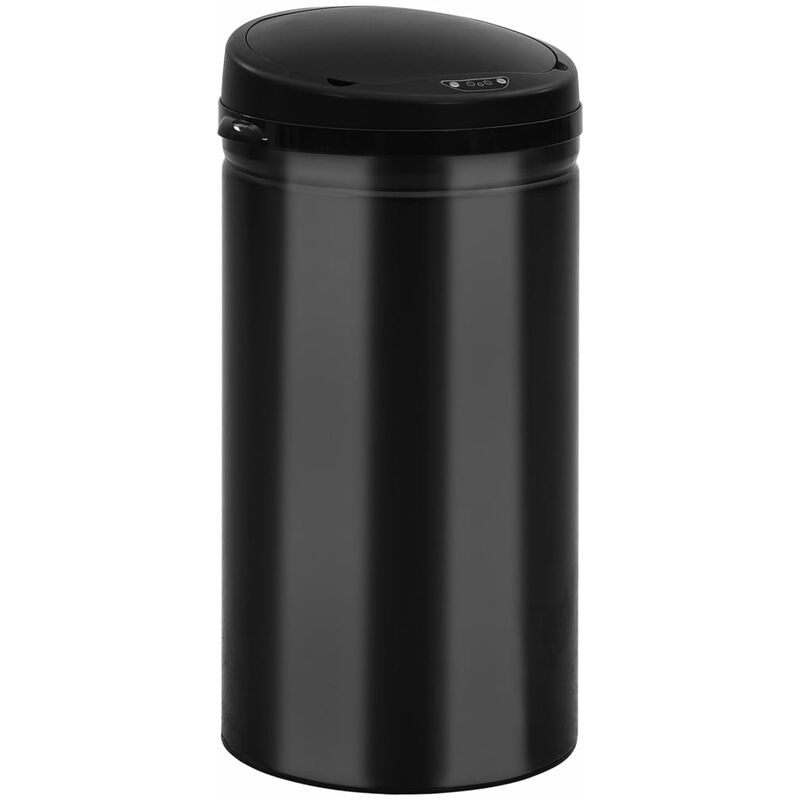 Poubelle à capteur automatique 50 L Acier au carbone Noir vidaXL - Black