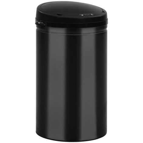 Poubelle à capteur automatique 40 L Acier au carbone Noir CFW336877
