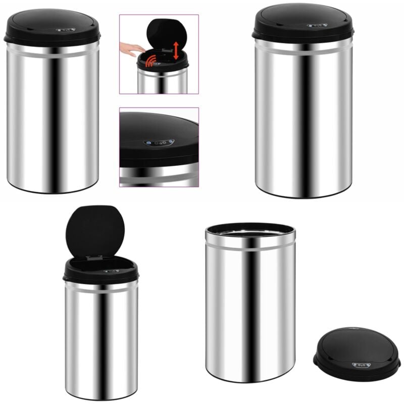 Poubelle à capteur automatique 40 l Acier inoxydable - poubelle - poubelles - Home & Living - Argent