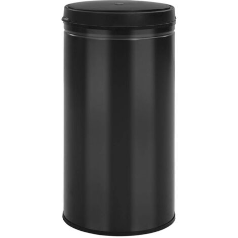 Poubelle à capteur automatique 60 L Acier au carbone Noir CFW569114