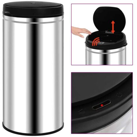Poubelle à capteur automatique 70 L Acier inoxydable - The Living Store