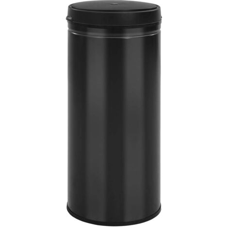 Poubelle à capteur automatique 80 L Acier au carbone Noir CFW303996