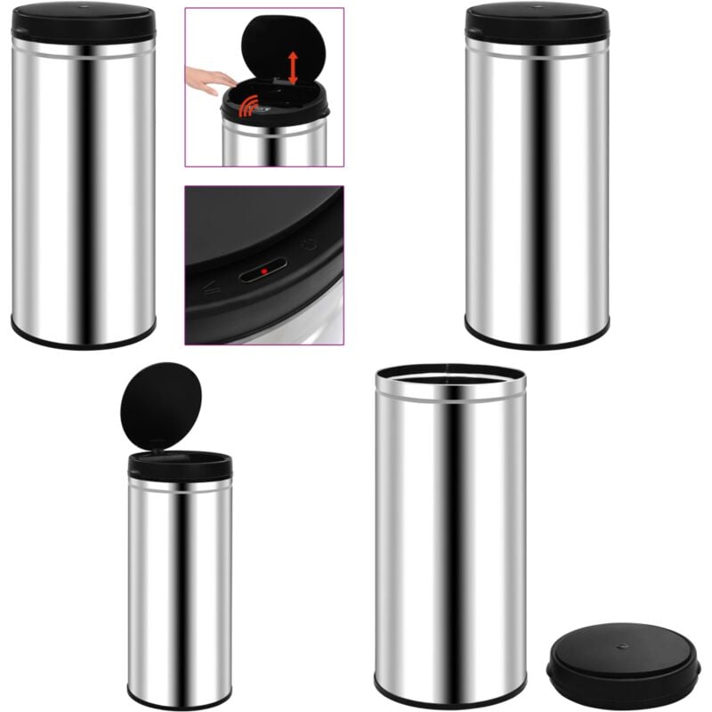 Poubelle à capteur automatique 80 L Acier inoxydable - poubelle - poubelles - Home & Living
