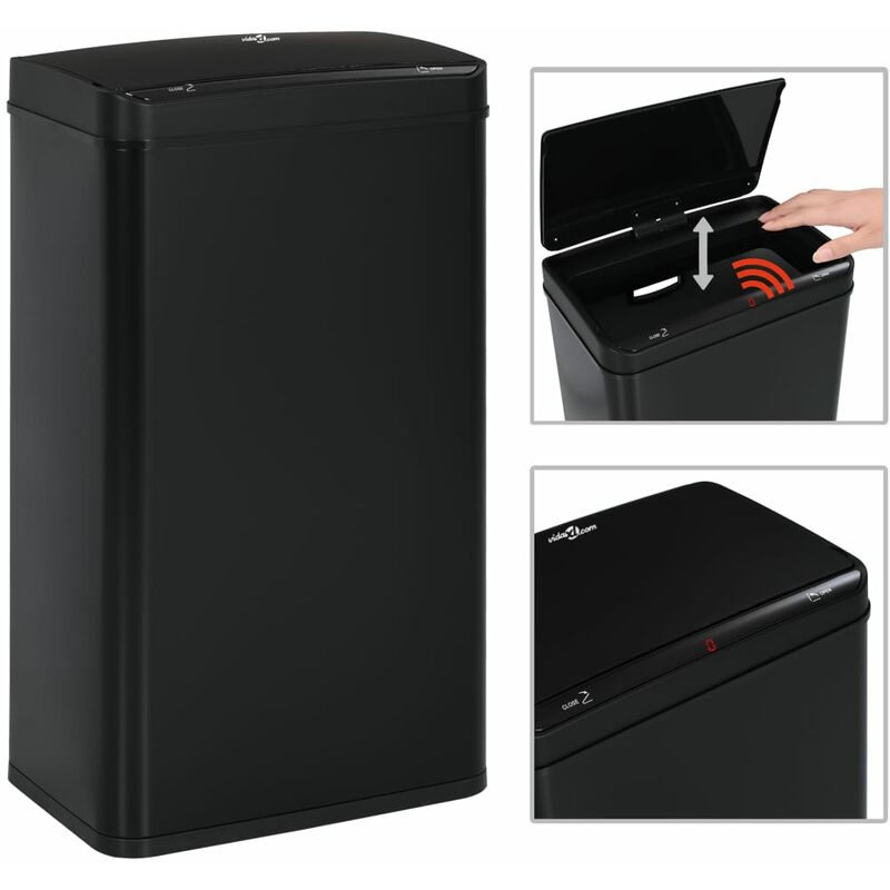 Poubelle à capteur automatique Noir Acier 70 L - YOUTHUP