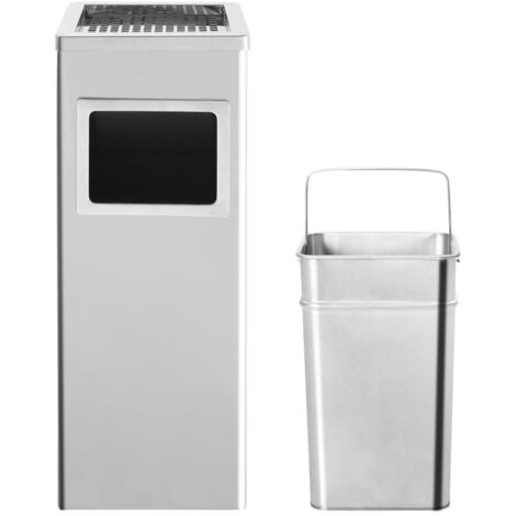 Poubelle à cendrier d'hôtel 36 L Acier inoxydable CFW286814