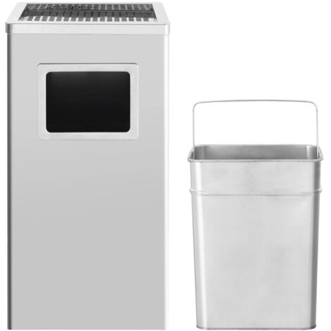 Poubelle à cendrier d'hôtel 45 L Acier inoxydable CFW431736