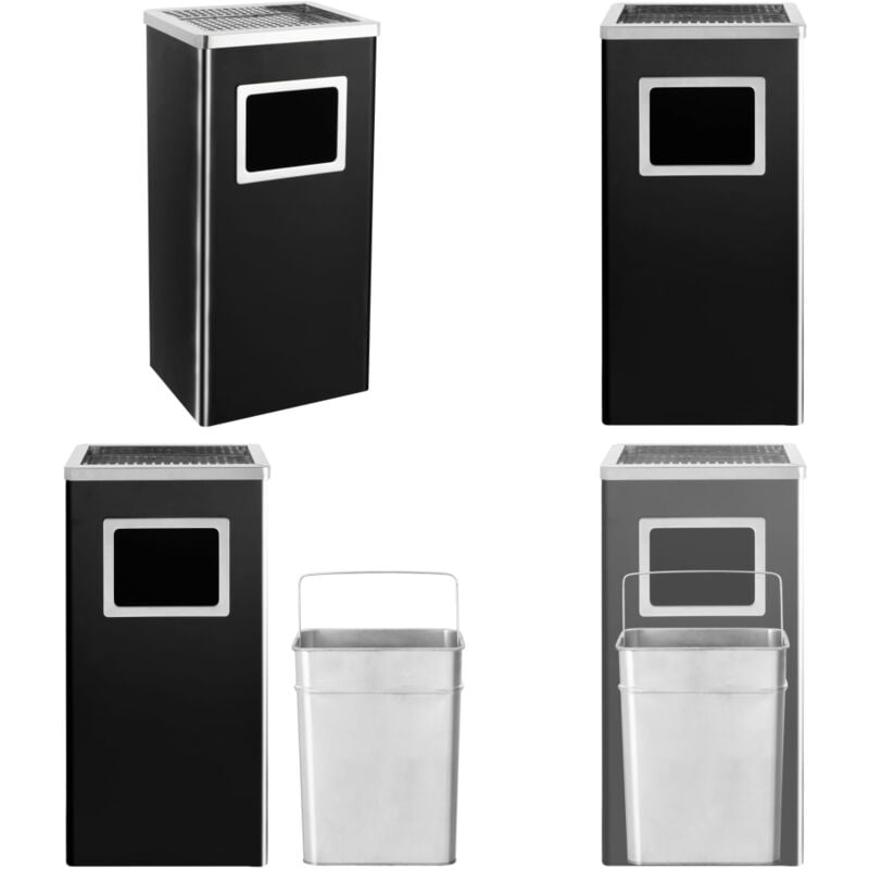 Poubelle à cendrier d'hôtel 45 l Acier Noir - poubelle à cendrier - poubelles à cendrier - Home & Living - Noir