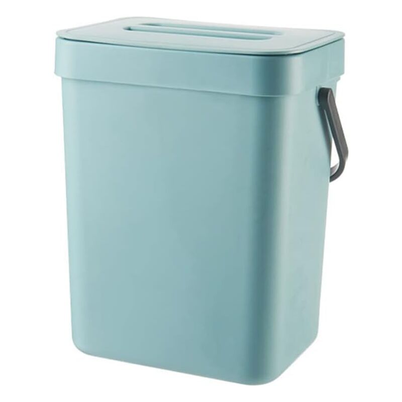 Poubelle à Compost de Cuisine, Petit Récipient de Comptoir Domestique en Matériau PP 3L avec Couvercle, Ustensile de Poubelles de Composteur de