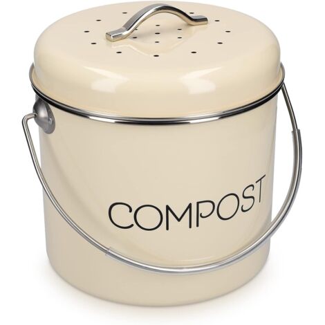 Poubelle à compost en acier inoxydable Poubelle à compost de cuisine Filtre à charbon inclus