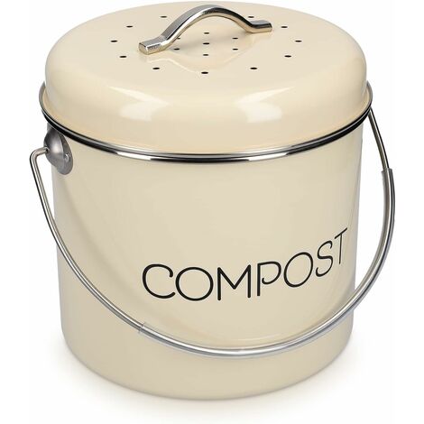 Poubelle à compost en acier inoxydable Poubelle à compost de cuisine Filtre à charbon inclus BF