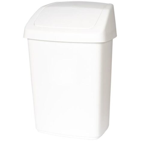Poubelle à couvercle basculant H377xl246xP198 mm 10 l plastique blanc RUBBERMAID