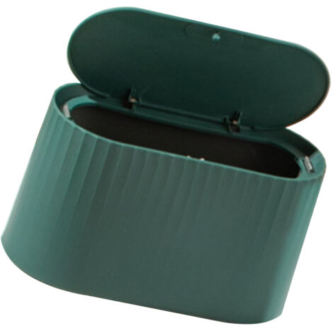 Poubelle à Couvercle Compacte pour Salle de Bain et Bureau, Vert 22.5 x 11.2 x 12.5 cm
